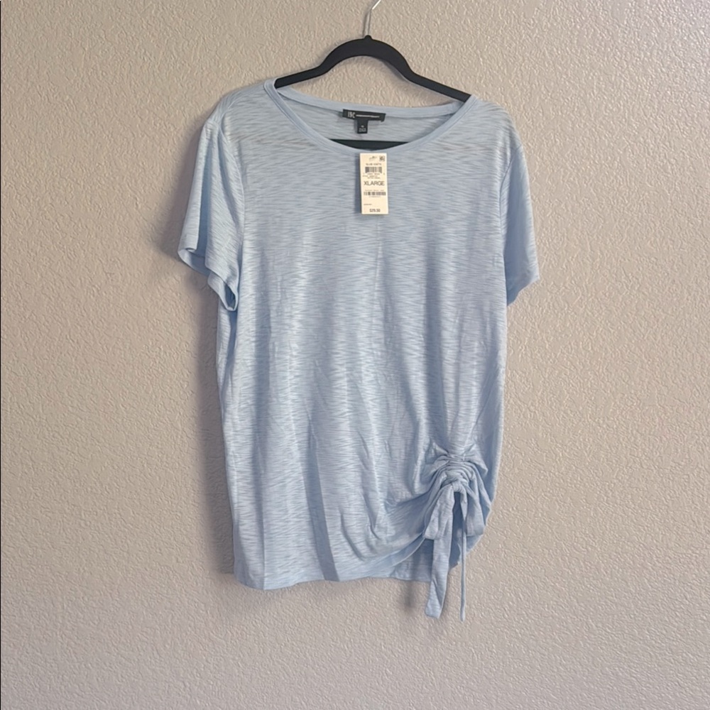 New with tags INC Blue Short Sleeve Tie Front T-Shirt size  XL